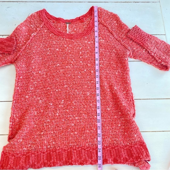 Free People Chunky Pullover Sweater Women’s XS Coral Wool Blend - Picture 7 of 8